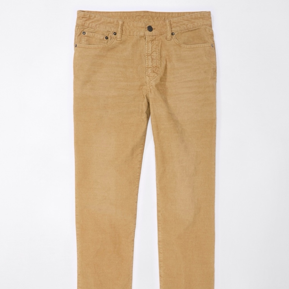 American Eagle 33x34 Flex Corduroy Men’s Khaki  Flat Front pants